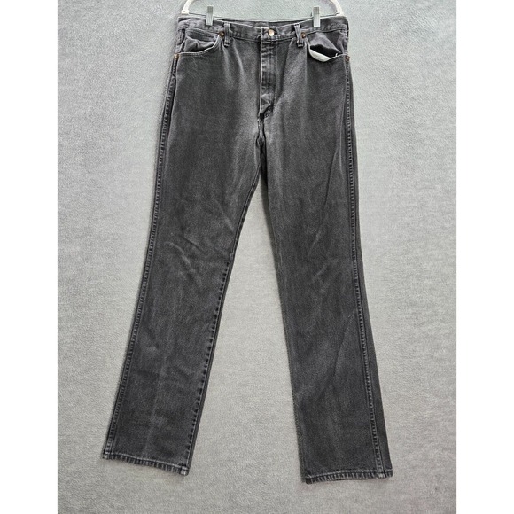 VINTAGE Wrangler Men Jeans 36x36 Gray Cowboy Cut Straight Made In USA (35x33) - Picture 1 of 13